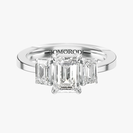 Enigma Emerald-Cut Wedding Ring